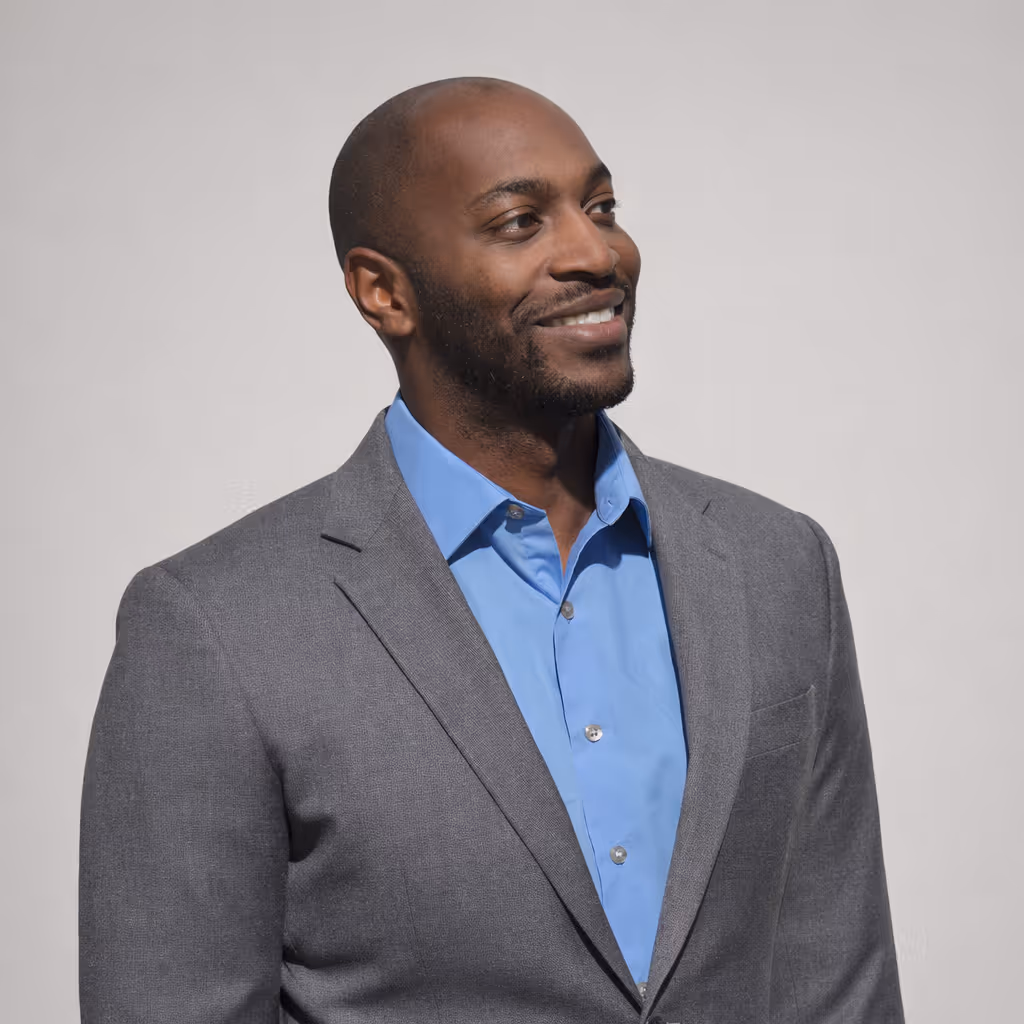 Professional cleaner in business attire